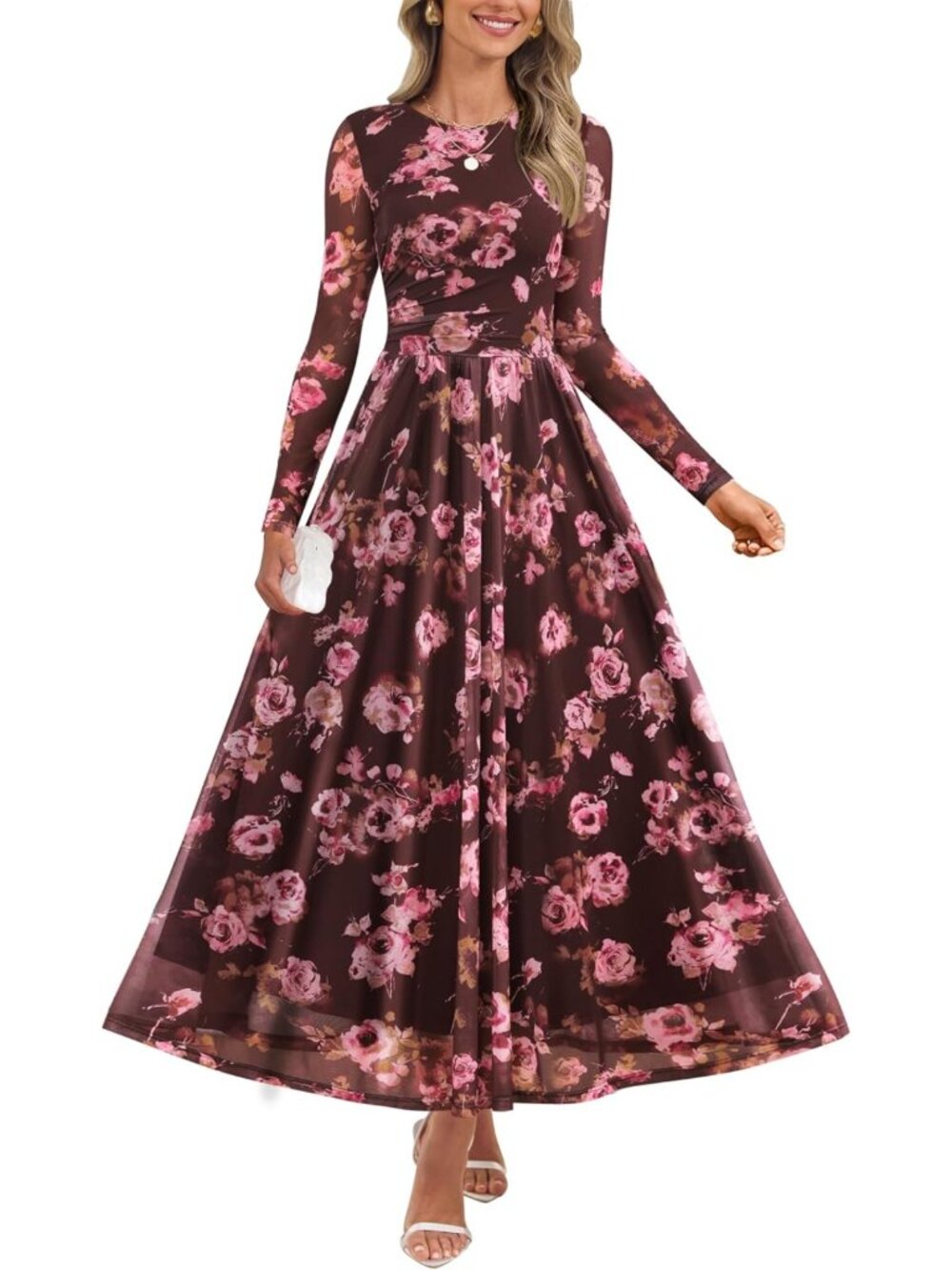 Chic Women's Long Sleeve Fall Wedding Guest Dress - Elegant & Stylish Outfit